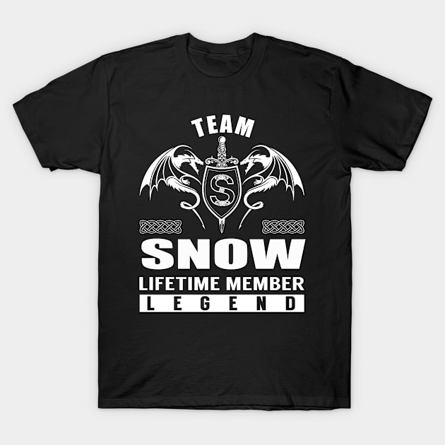 Team SNOW Lifetime Member Legend T-Shirt by Lizeth